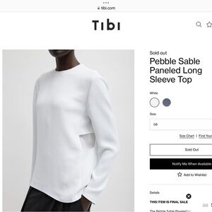 Tibi Pebble Sable Long Sleeve Top
